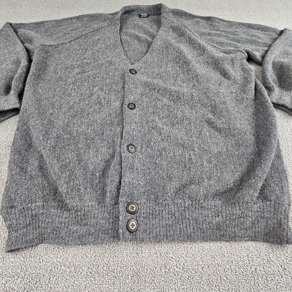 Alpaca Golf Inca Fashions Pure Alpaca Mens Sweater Cardigan Knit Golf Gray XXL - Picture 9 of 13